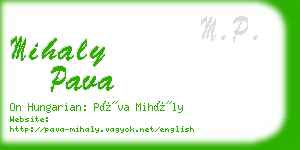 mihaly pava business card